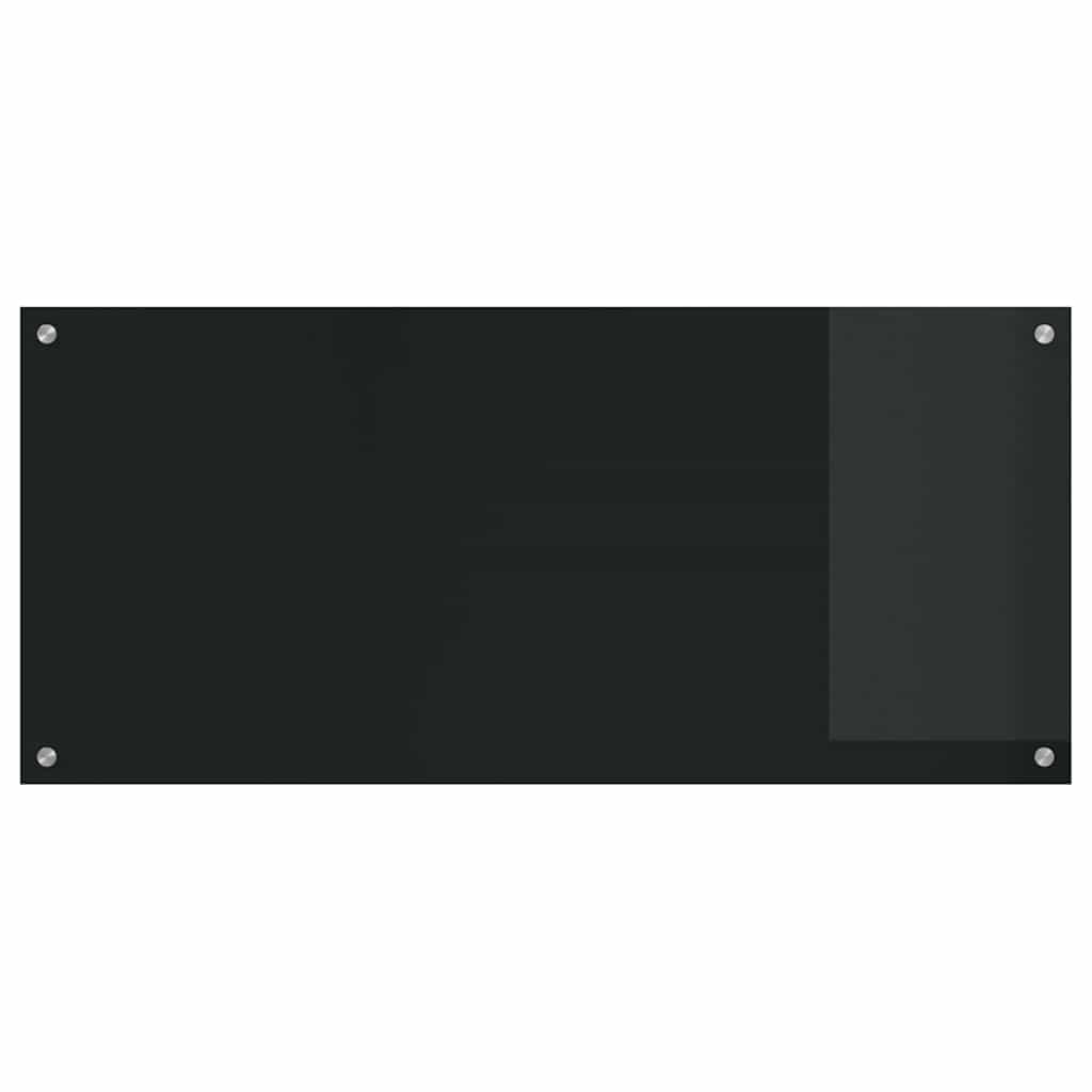 Küchenrückwand 2 pcs Schwarz 110 x 50 cm Gehärtetes Glas