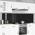 Küchenrückwand 2 pcs Schwarz 110 x 60 cm Gehärtetes Glas