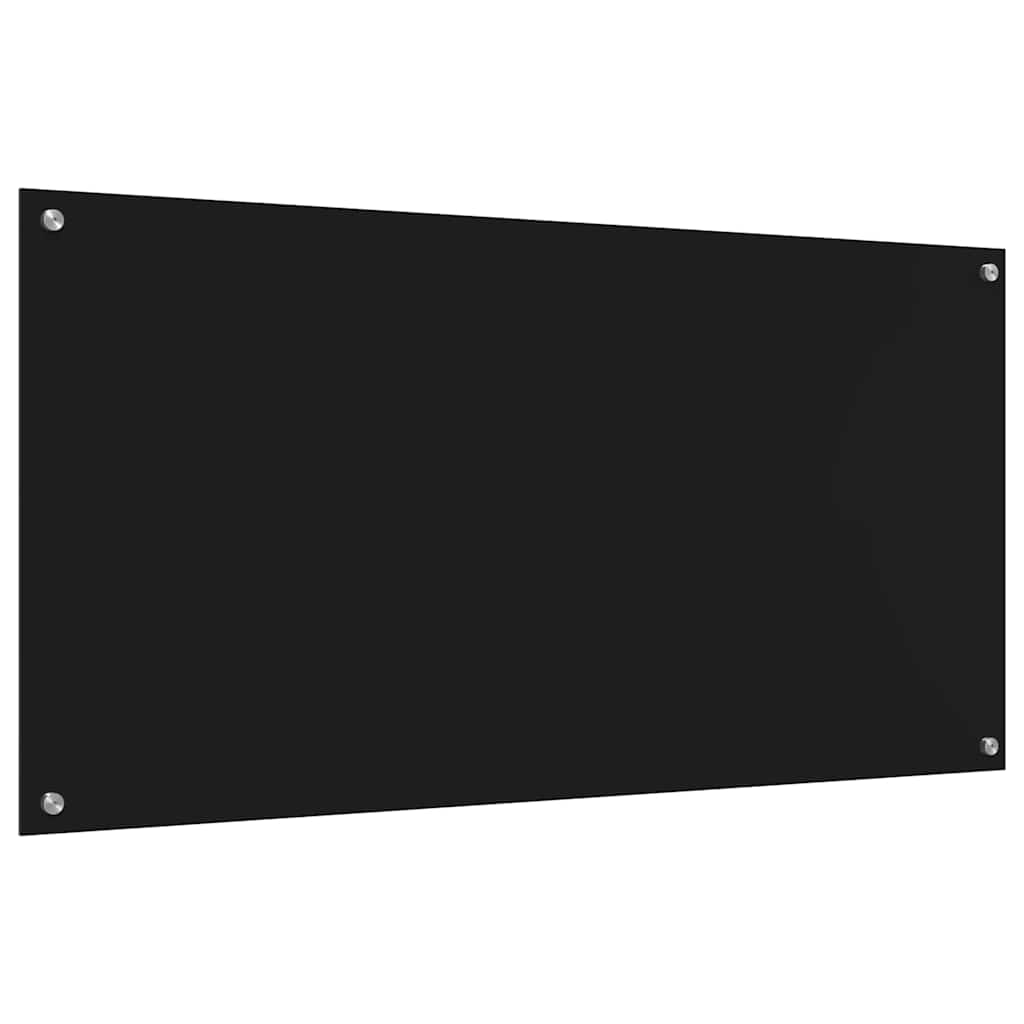 Küchenrückwand 2 pcs Schwarz 120 x 60 cm Gehärtetes Glas