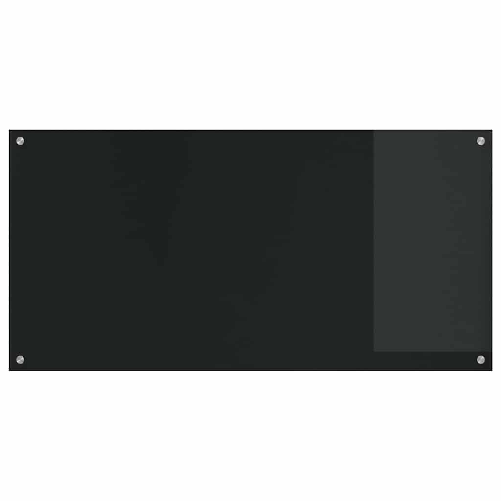 Küchenrückwand 2 pcs Schwarz 120 x 60 cm Gehärtetes Glas