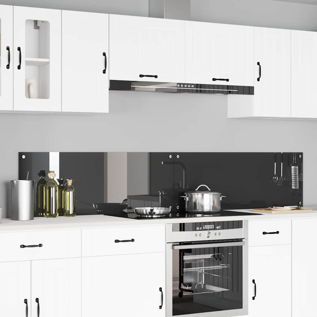 Küchenrückwand 2 pcs Dunkelgrau 110 x 40 cm Gehärtetes Glas