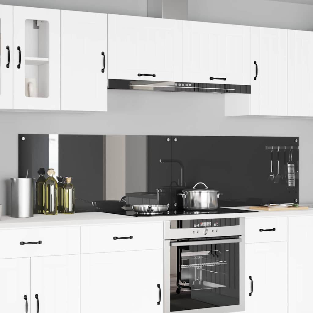 Küchenrückwand 2 pcs Dunkelgrau 110 x 50 cm Gehärtetes Glas
