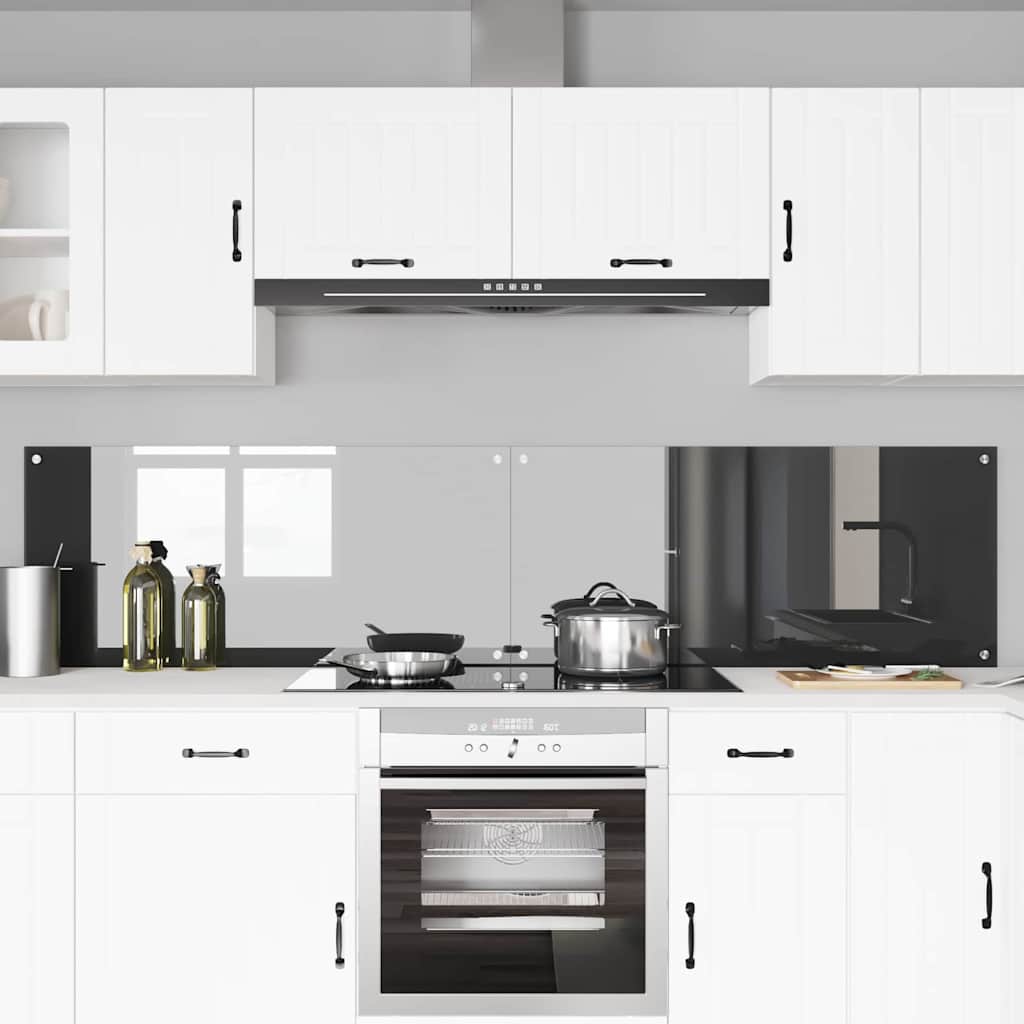 Küchenrückwand 2 pcs Dunkelgrau 110 x 50 cm Gehärtetes Glas