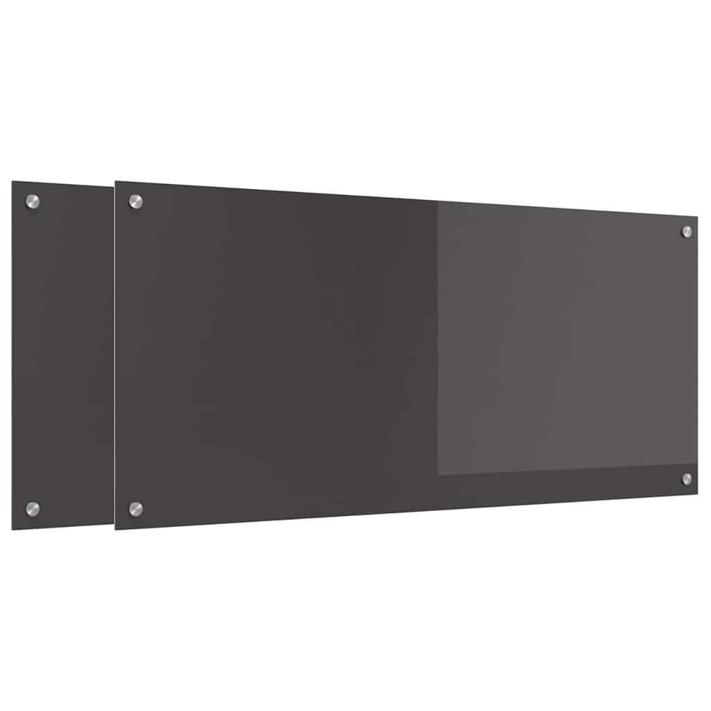 Küchenrückwand 2 pcs Dunkelgrau 110 x 50 cm Gehärtetes Glas