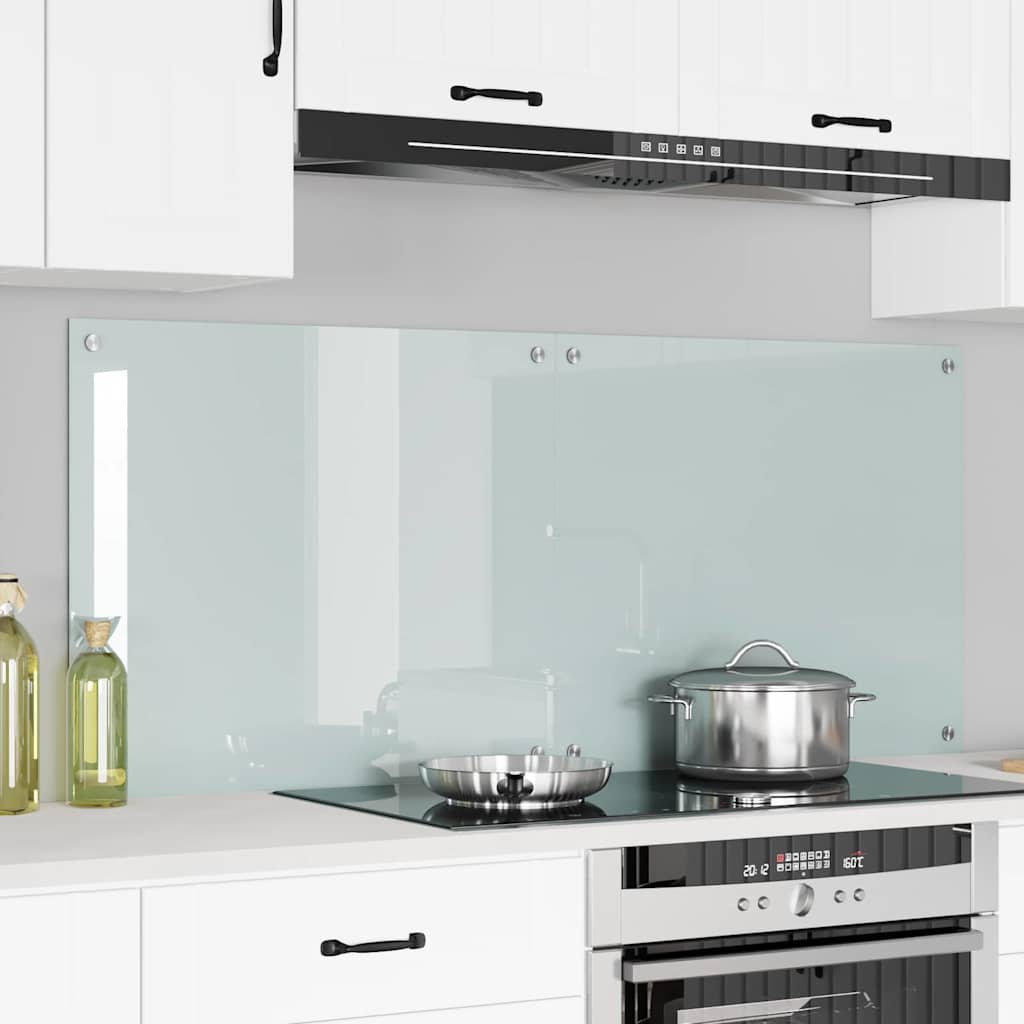 Küchenrückwand 2 pcs Weiß 70 x 60 cm Gehärtetes Glas