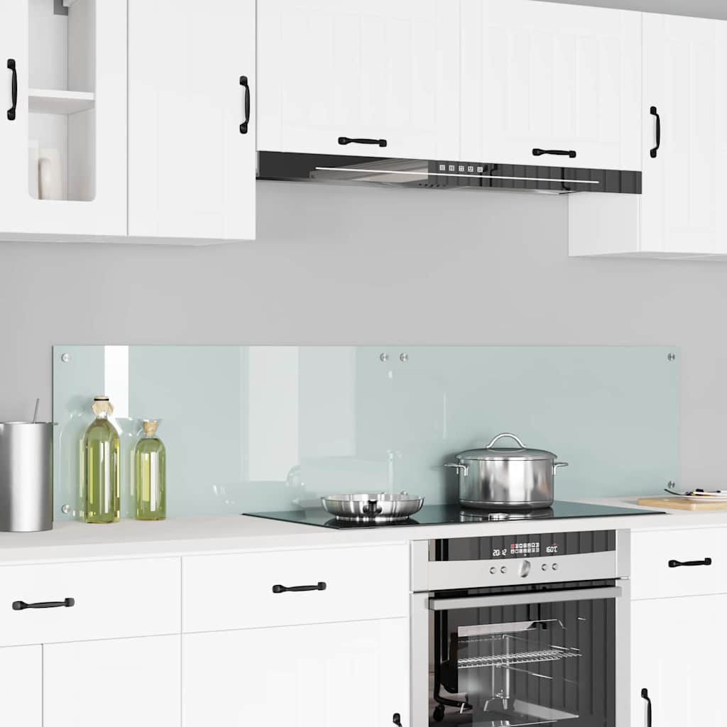 Küchenrückwand 2 pcs Weiß 90 x 40 cm Gehärtetes Glas