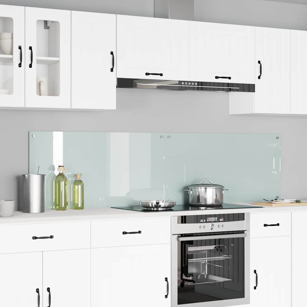 Küchenrückwand 2 pcs Weiß 100 x 50 cm Gehärtetes Glas