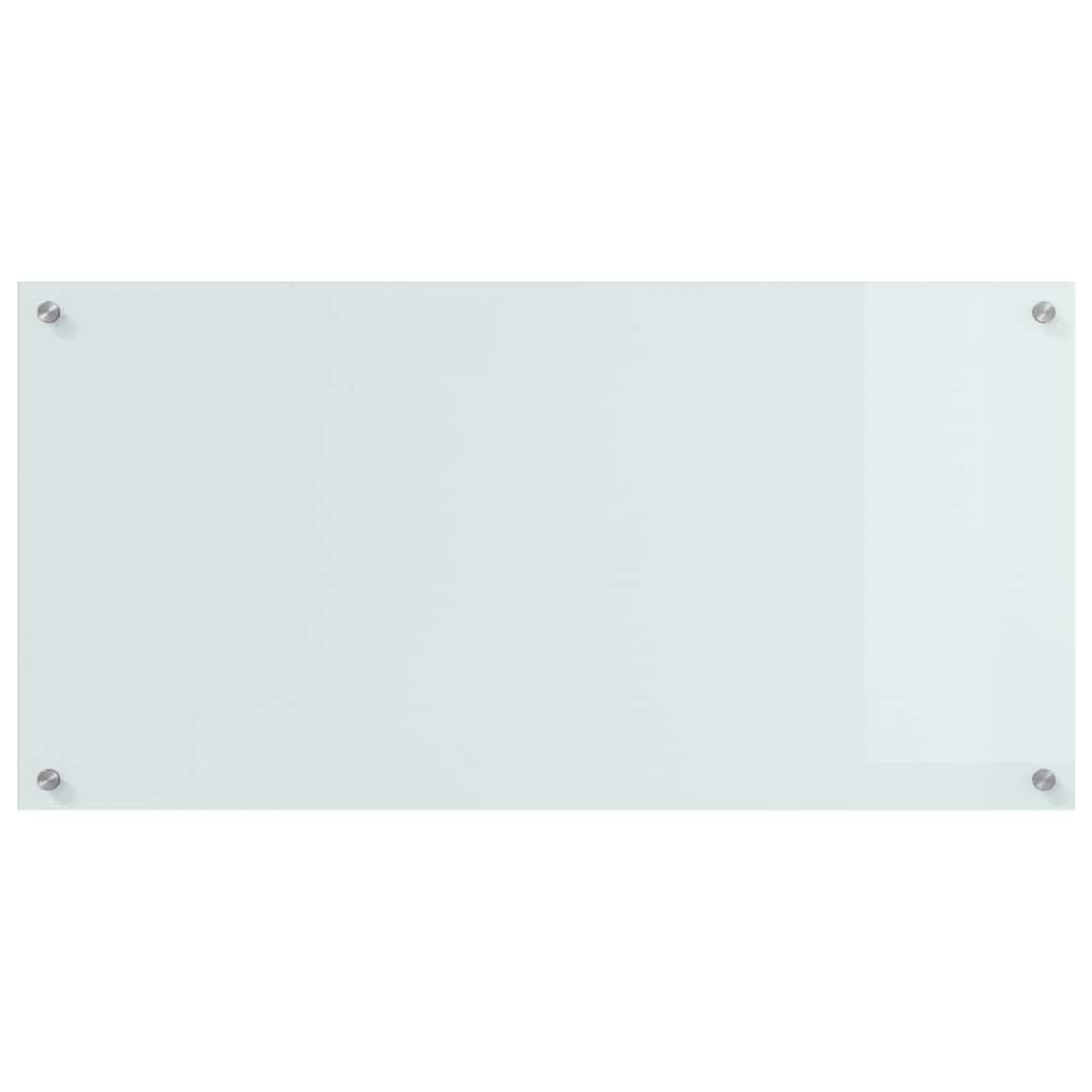 Küchenrückwand 2 pcs Weiß 100 x 50 cm Gehärtetes Glas