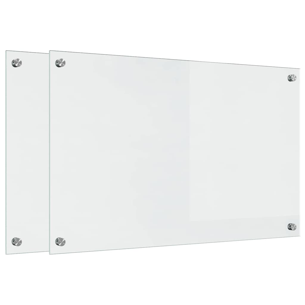 Küchenrückwand 2 pcs Transparent 80 x 50 cm Gehärtetes Glas
