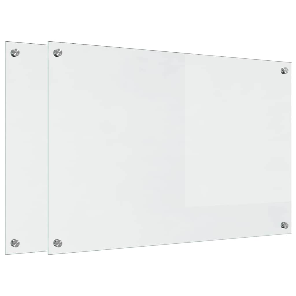 Küchenrückwand 2 pcs Transparent 90 x 60 cm Gehärtetes Glas