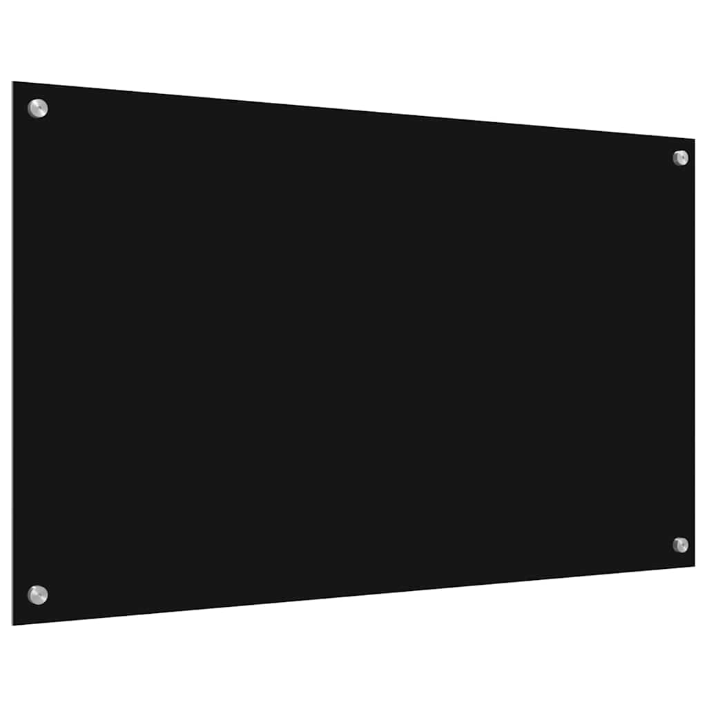 Küchenrückwand 2 pcs Schwarz 100 x 60 cm Gehärtetes Glas
