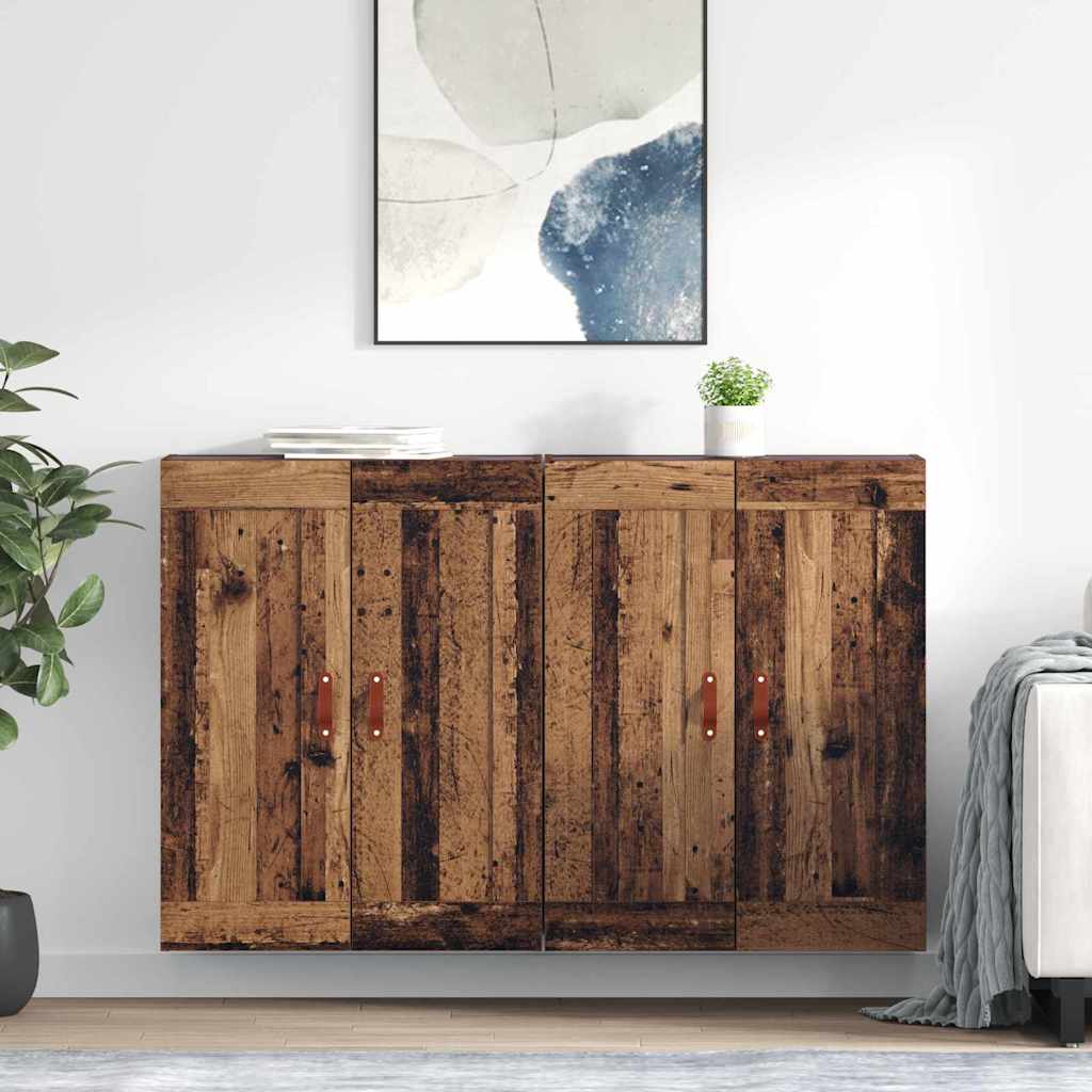 Wandmontierter Schrank 2 pcs Altholz 69,5 x 34 x 90 cm