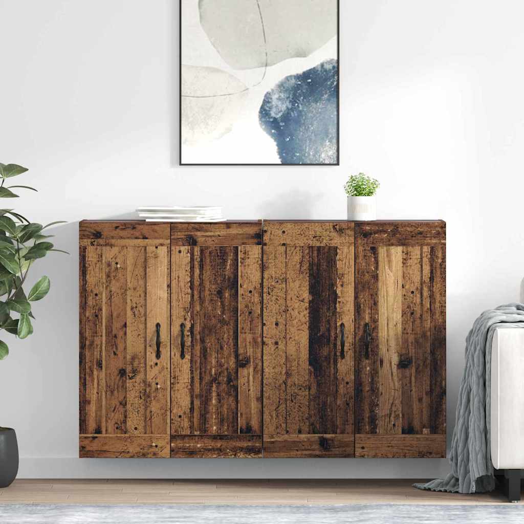 Wandmontierter Schrank 2 pcs Altholz 69,5 x 34 x 90 cm