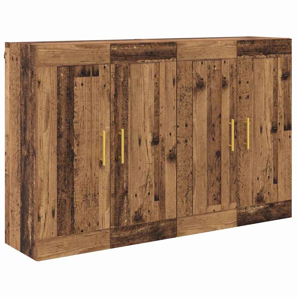 Wandmontierter Schrank 2 pcs Altholz 69,5 x 34 x 90 cm