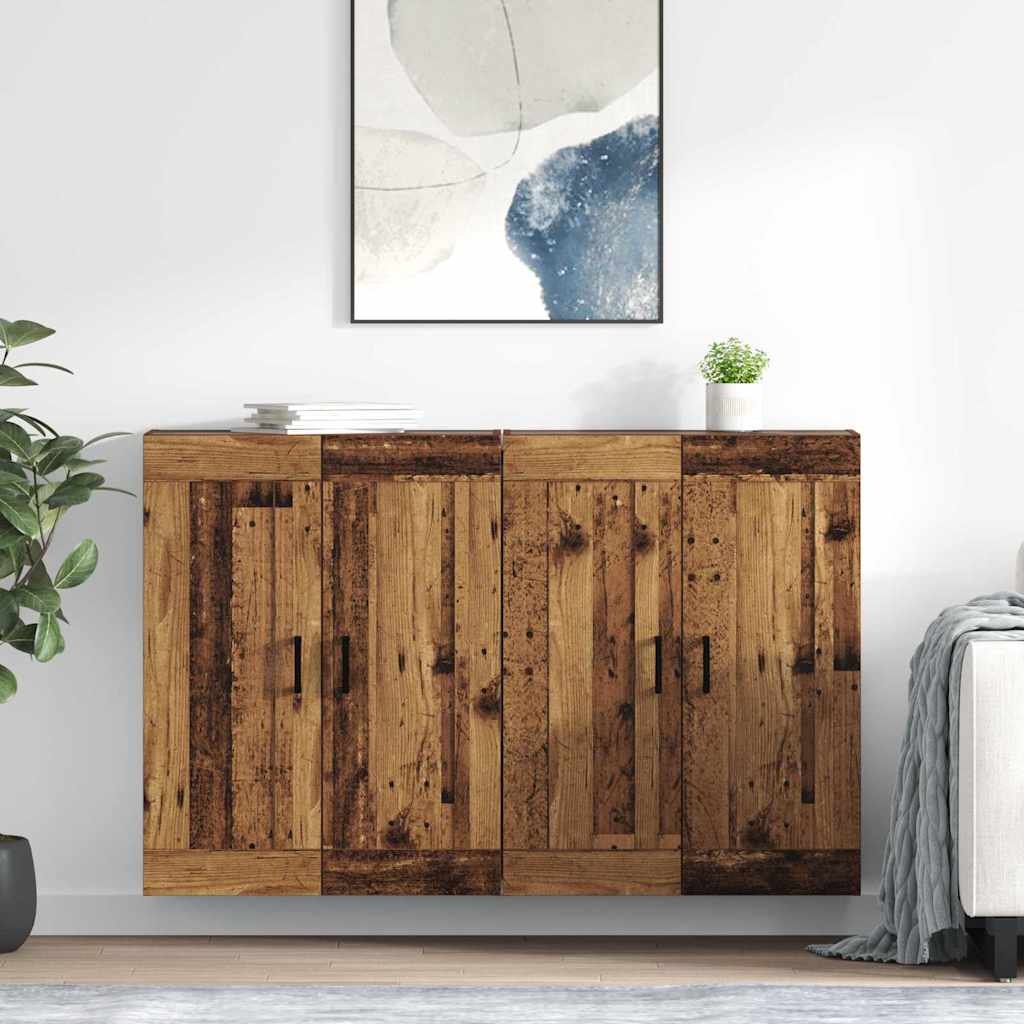 Wandmontierter Schrank 2 pcs Altholz 69,5 x 34 x 90 cm