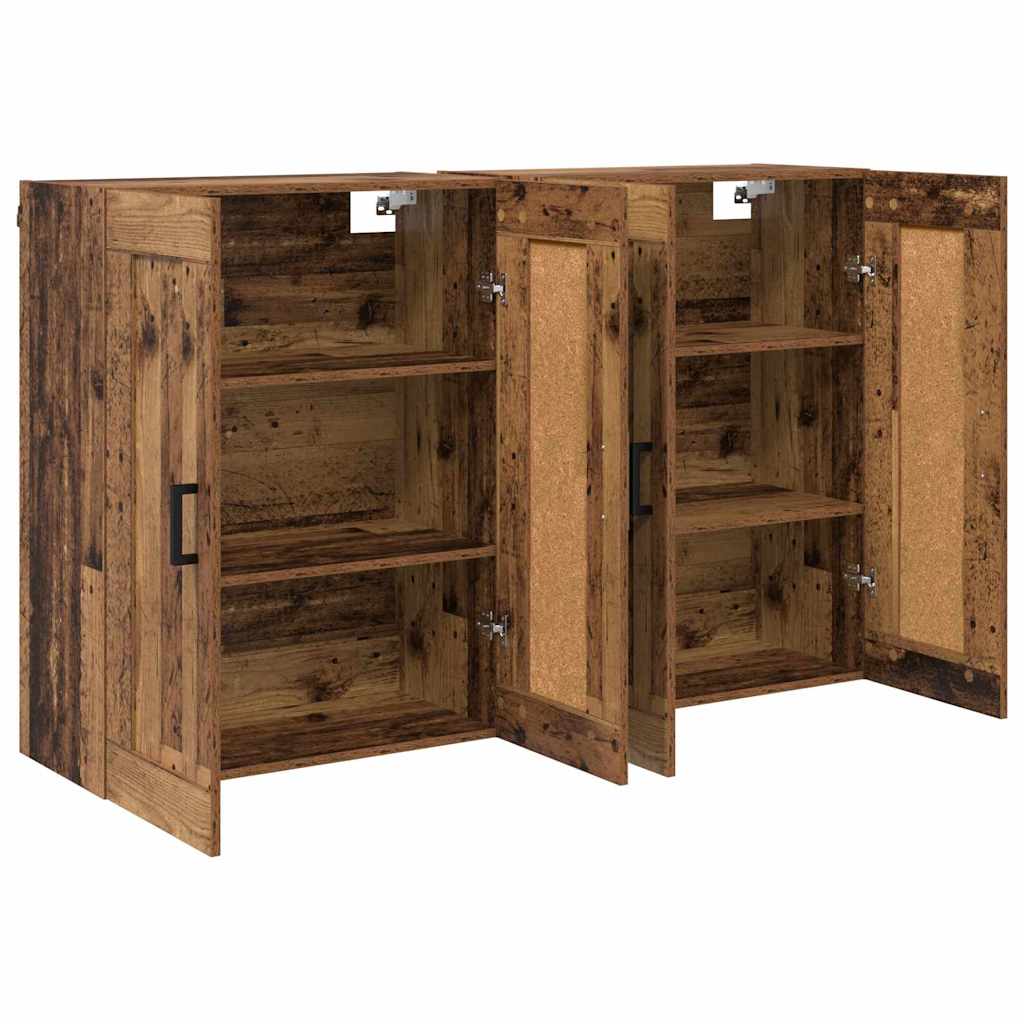 Wandmontierter Schrank 2 pcs Altholz 69,5 x 34 x 90 cm