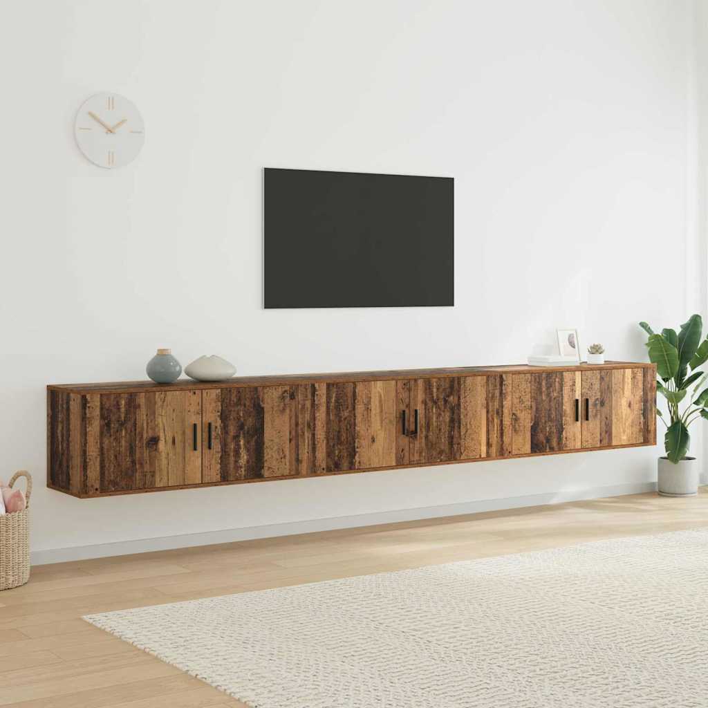 Wand-TV-Schrank Set 3 pcs Altholz 100 x 34,5 x 40 cm