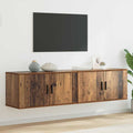 Wand-TV-Schrank Set 2 pcs Altholz 80 x 34,5 x 40 cm