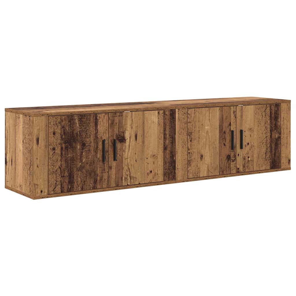 Wand-TV-Schrank Set 2 pcs Altholz 80 x 34,5 x 40 cm