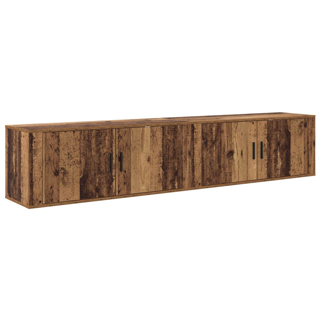 Wand-TV-Schrank Set 2 pcs Altholz 100 x 34,5 x 40 cm