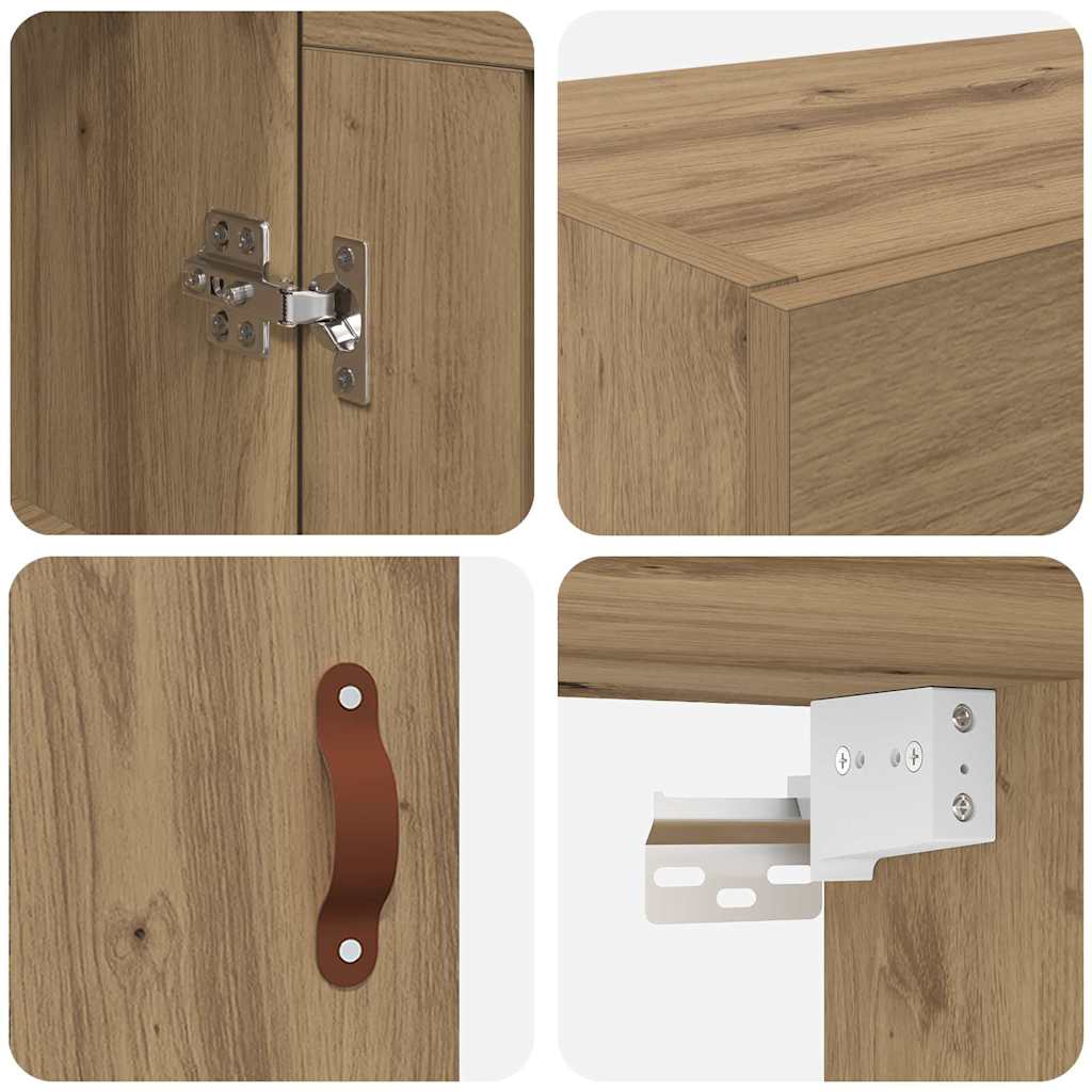 Wandmontierter Schrank 2 pcs Artisan-Eiche 69,5 x 34 x 90 cm