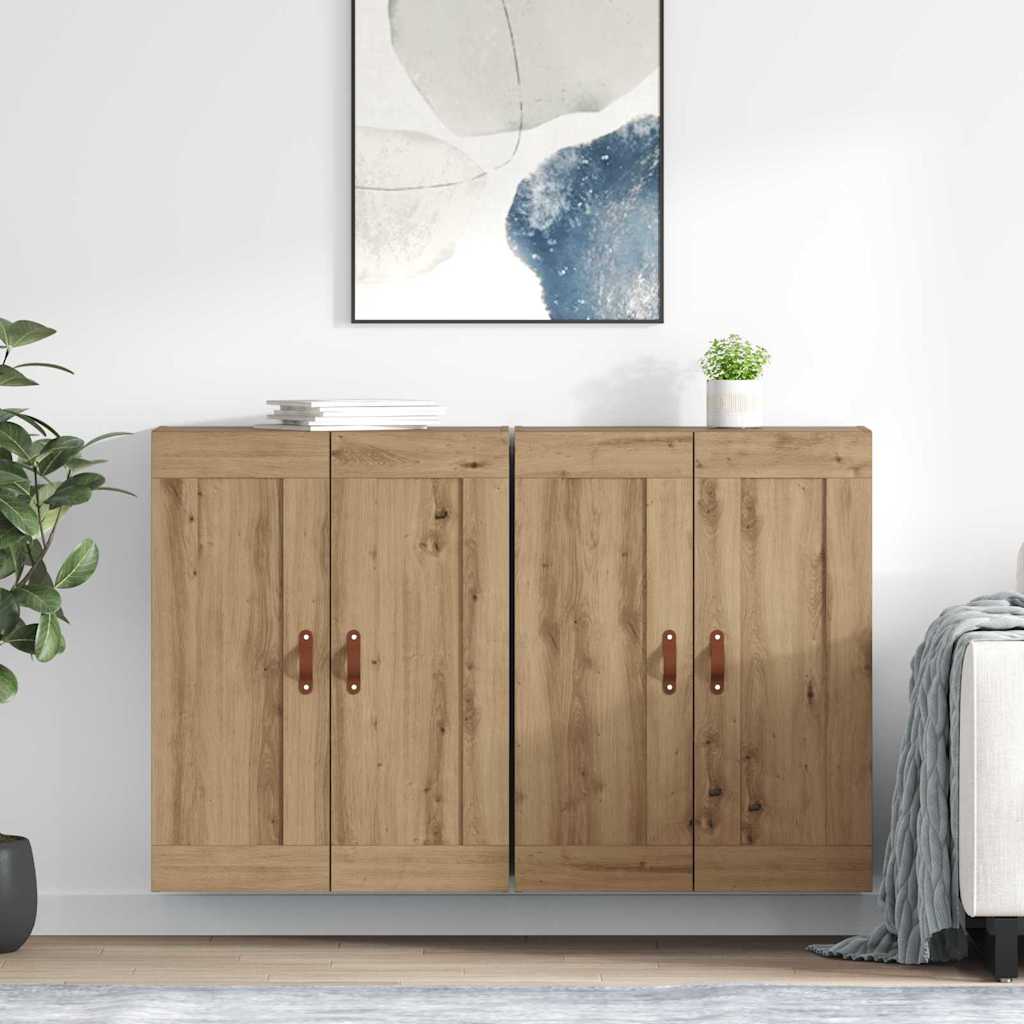 Wandmontierter Schrank 2 pcs Artisan-Eiche 69,5 x 34 x 90 cm