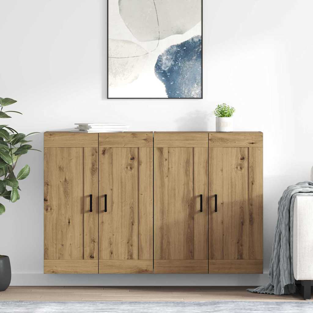 Wandmontierter Schrank 2 pcs Artisan-Eiche 69,5 x 34 x 90 cm