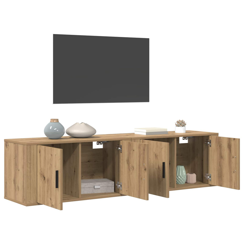 Wand-TV-Schrank Set 2 pcs Artisan-Eiche 80 x 34,5 x 40 cm
