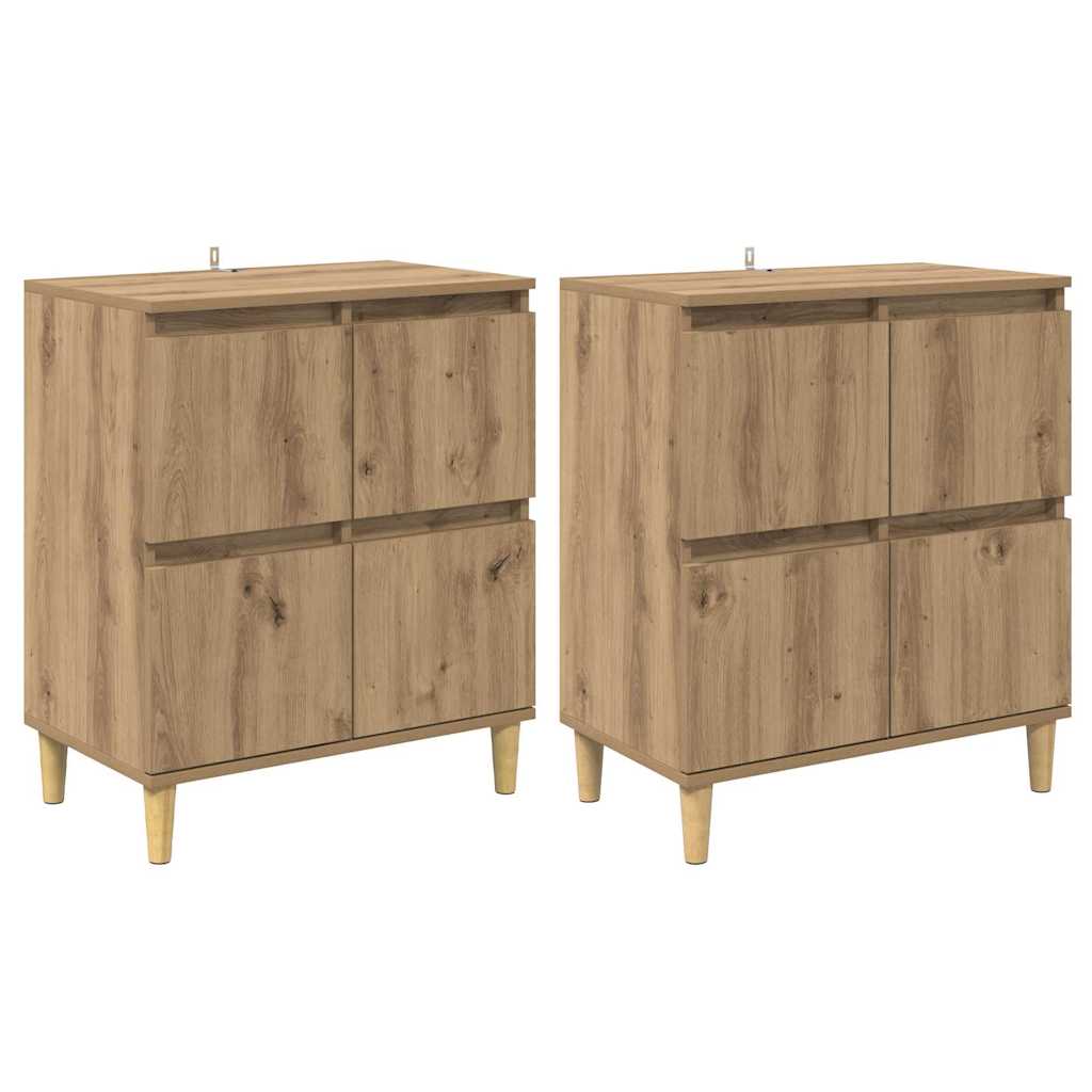 Sideboards 2 pcs Artisan-Eiche 60 x 35 x 70 cm Holzwerkstoff