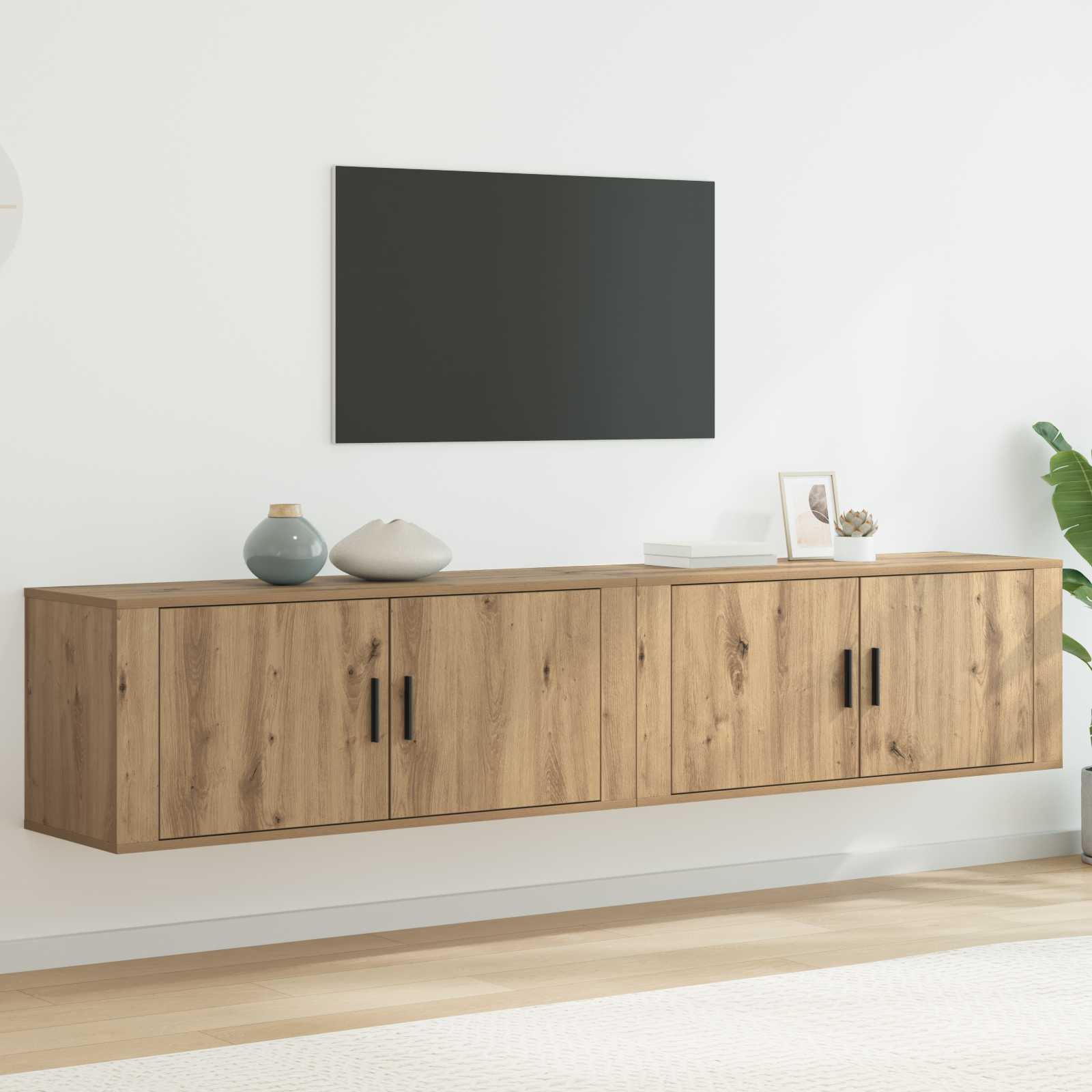 Wand-TV-Schrank Set 2 pcs Artisan-Eiche 100 x 34,5 x 40 cm