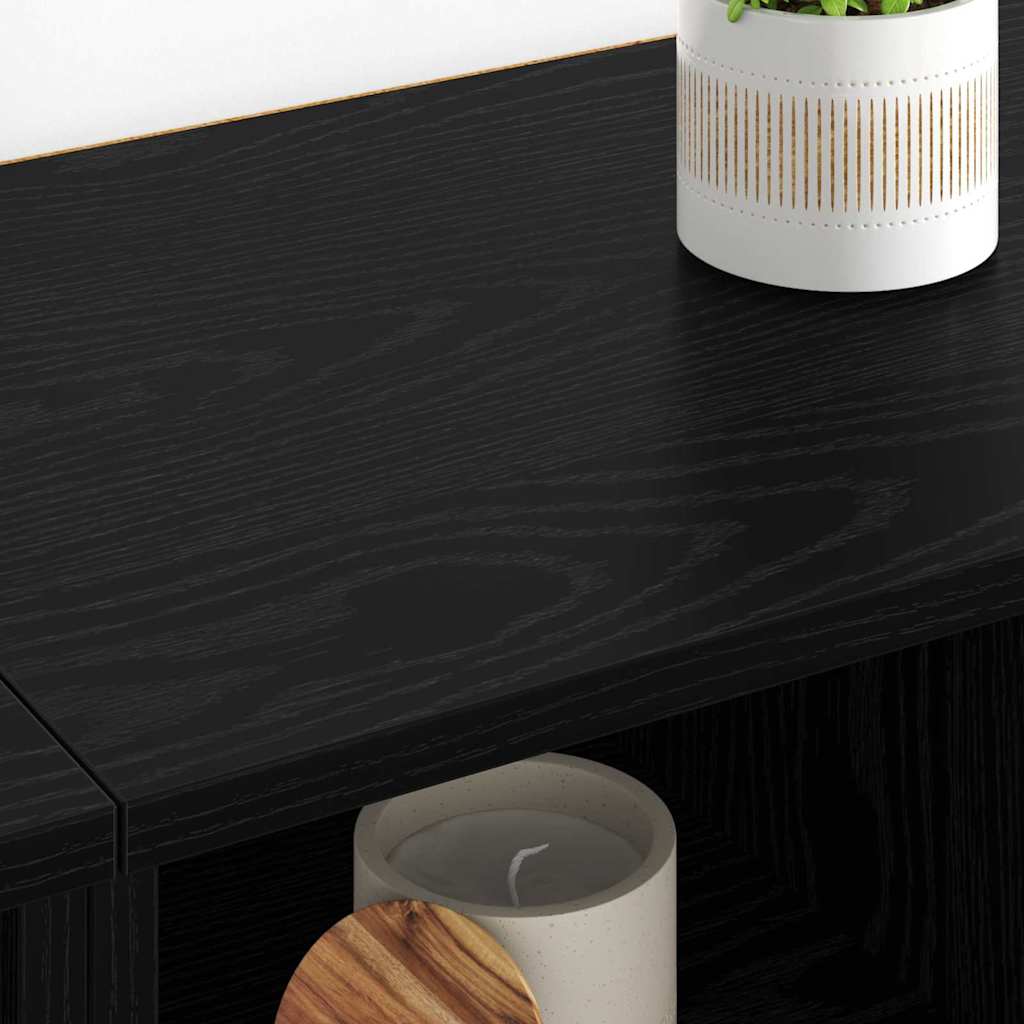 Sideboards 2 pcs Schwarz Eichen-Optik 60 x 35 x 70 cm