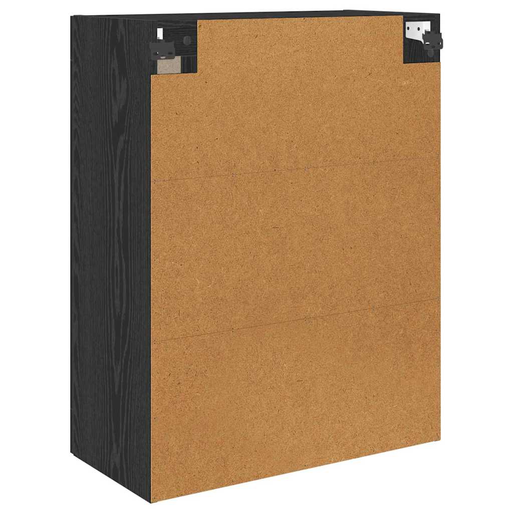 Wandmontierter Schrank 2 pcs Schwarz Eichen-Optik Holzwerkstoff