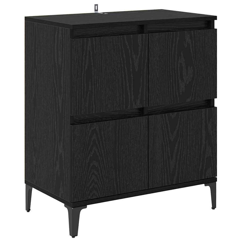 Sideboards 2 pcs Schwarz Eichen-Optik 60 x 35 x 70 cm