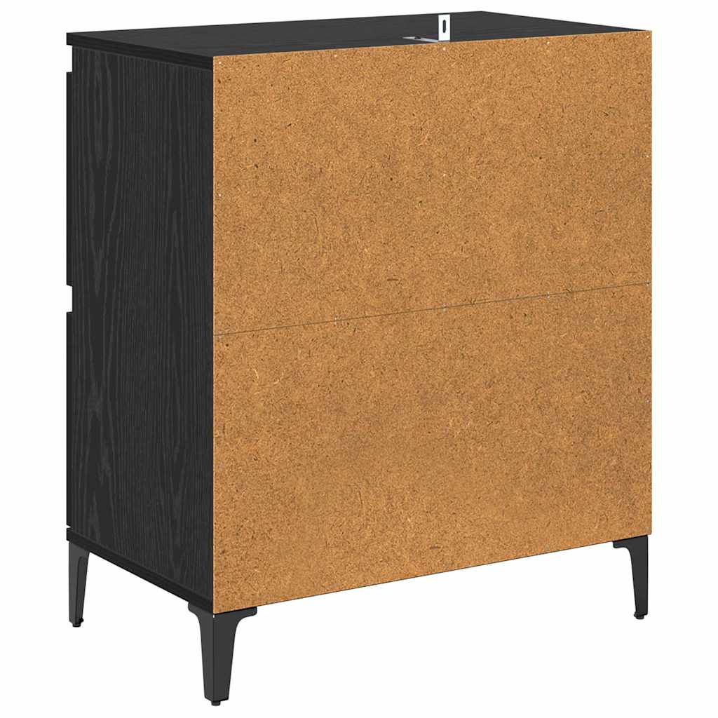 Sideboards 2 pcs Schwarz Eichen-Optik 60 x 35 x 70 cm