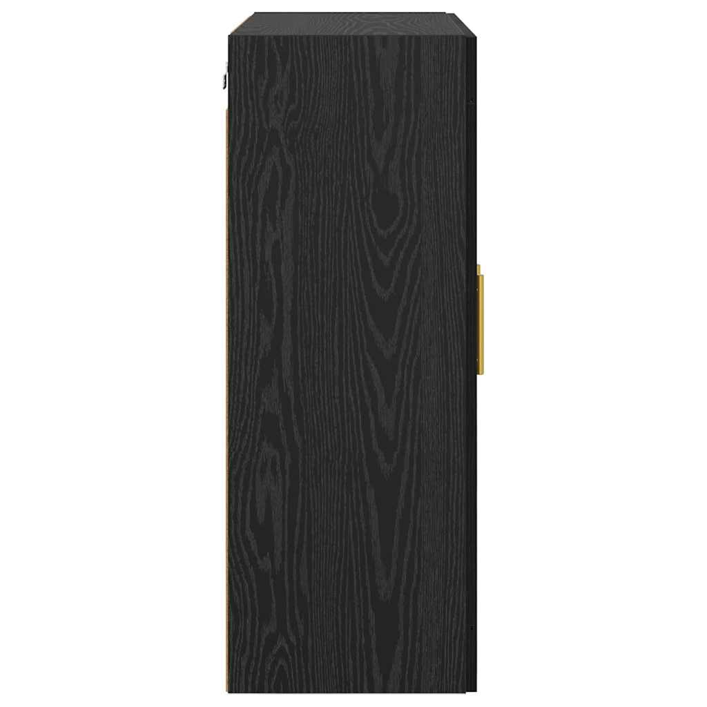 Wandmontierter Schrank 2 pcs Schwarz Eichen-Optik Holzwerkstoff