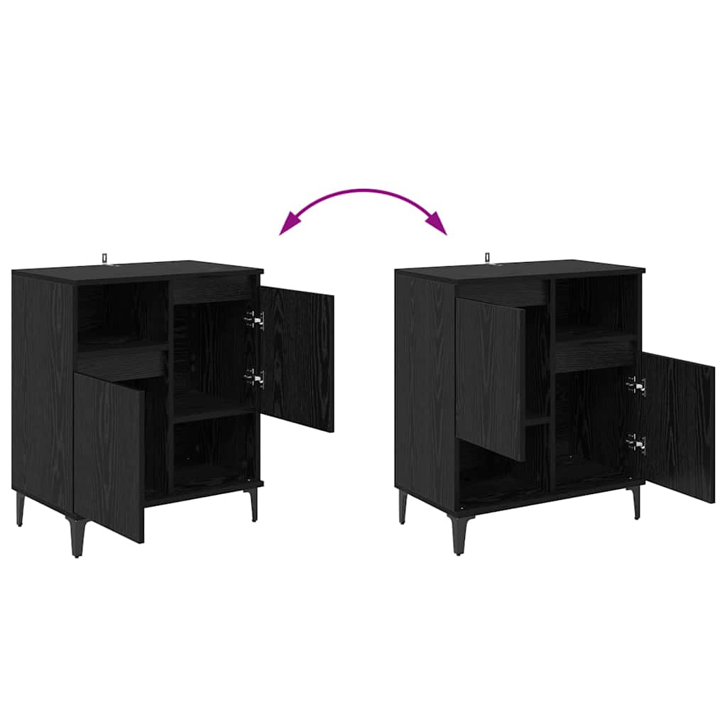 Sideboards 3 pcs Schwarz Eichen-Optik 60 x 35 x 70 cm