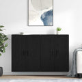 Wandmontierter Schrank 2 pcs Schwarz Eichen-Optik Holzwerkstoff