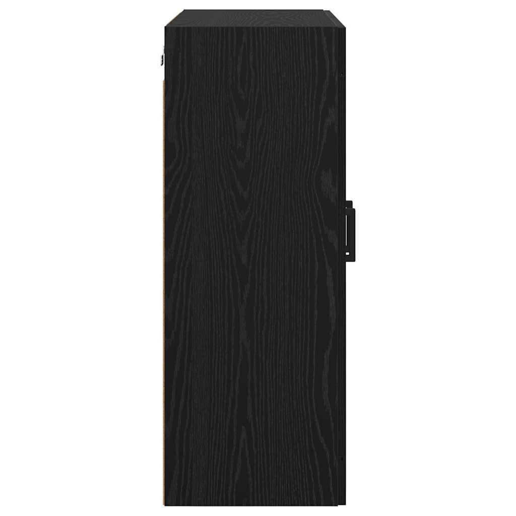 Wandmontierter Schrank 2 pcs Schwarz Eichen-Optik Holzwerkstoff