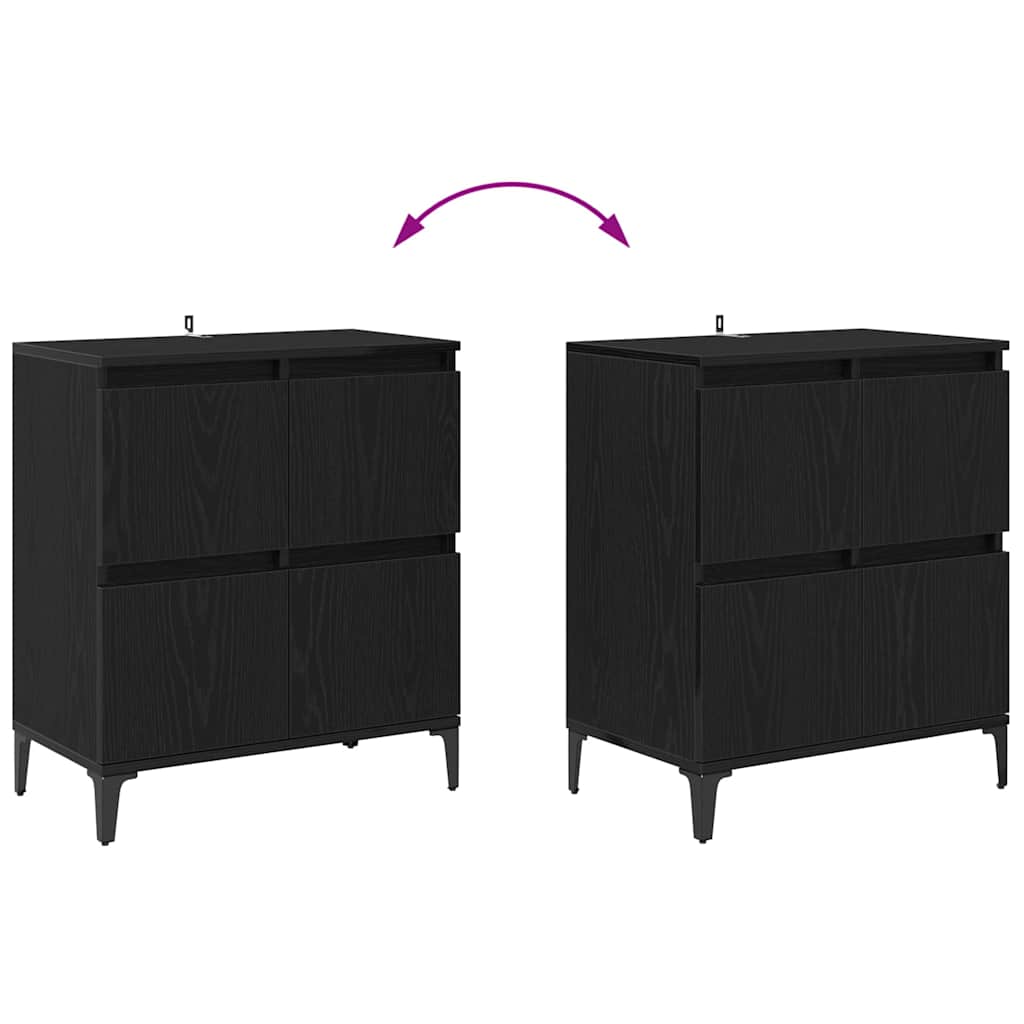 Sideboards 3 pcs Schwarz Eichen-Optik 60 x 35 x 70 cm