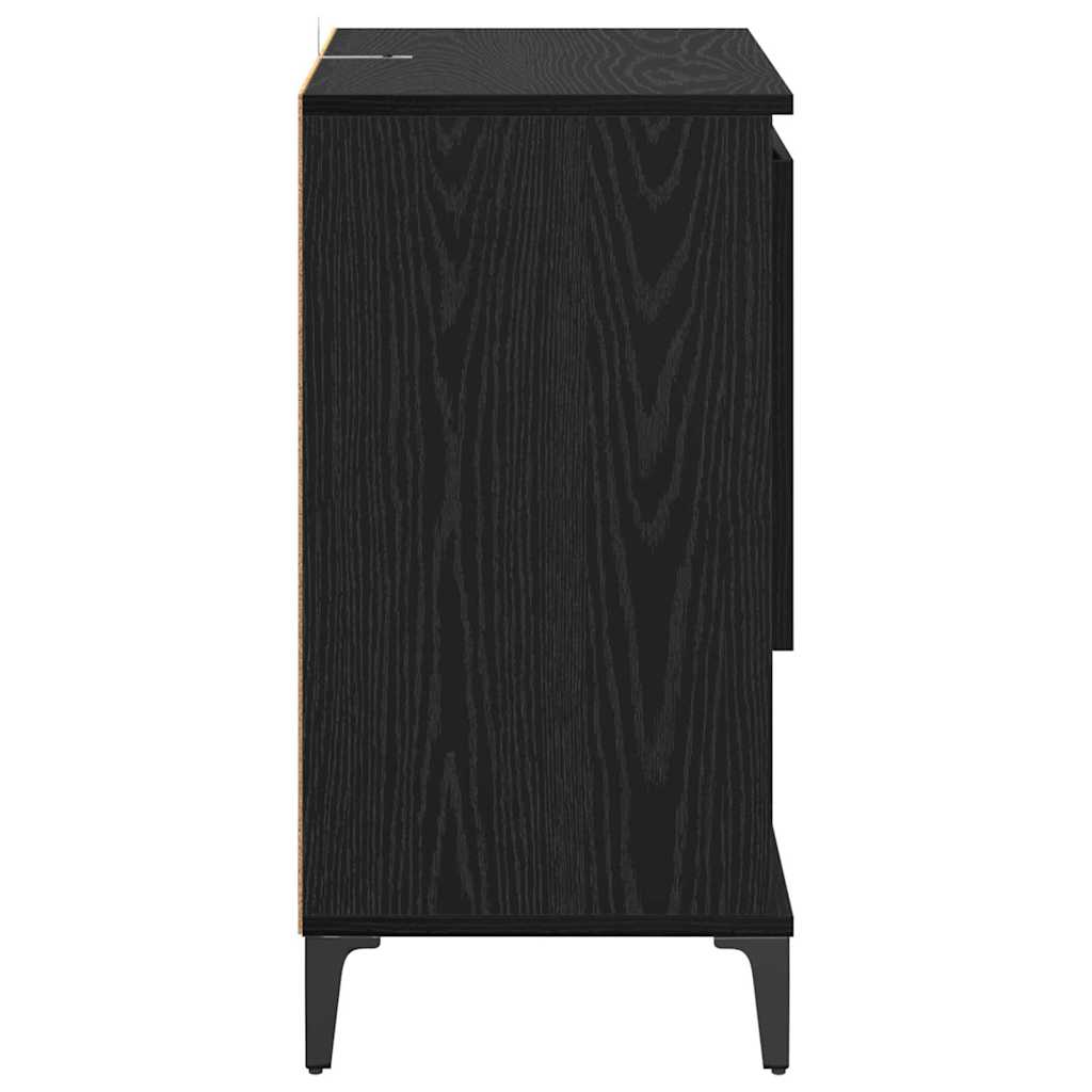 Sideboards 2 pcs Schwarz Eichen-Optik 60 x 35 x 70 cm