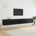 Wand-TV-Schrank Set 3 pcs Schwarz Eichen-Optik Holzwerkstoff