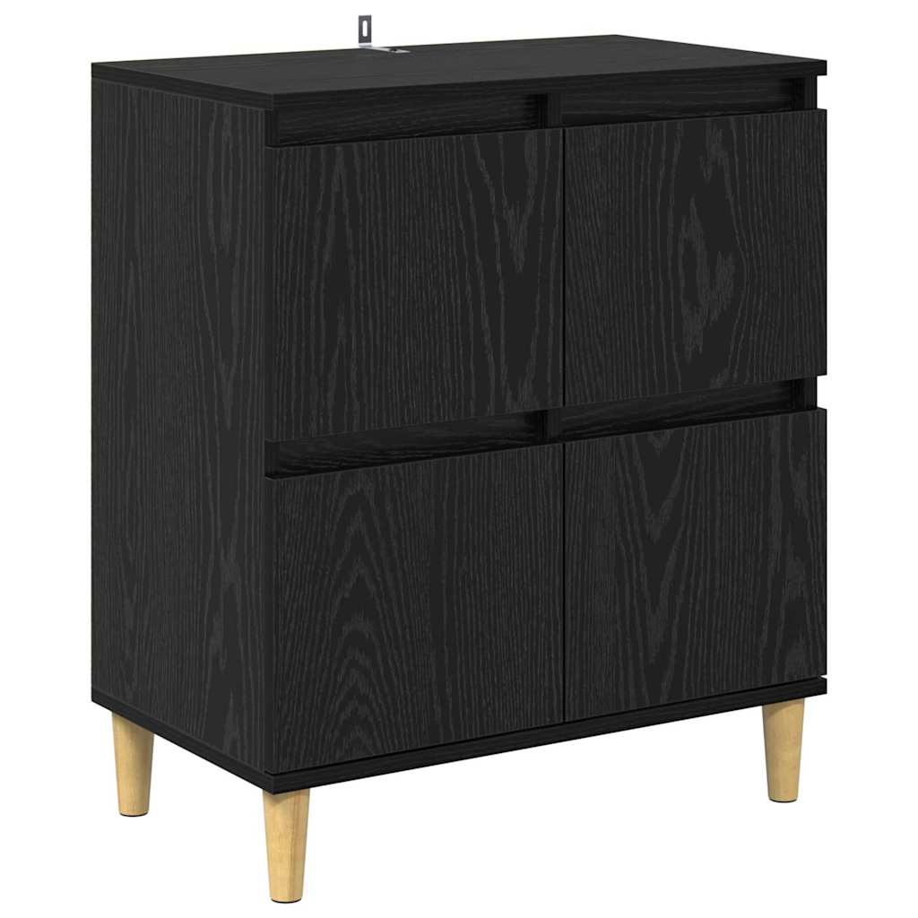 Sideboards 2 pcs Schwarz Eichen-Optik 60 x 35 x 70 cm
