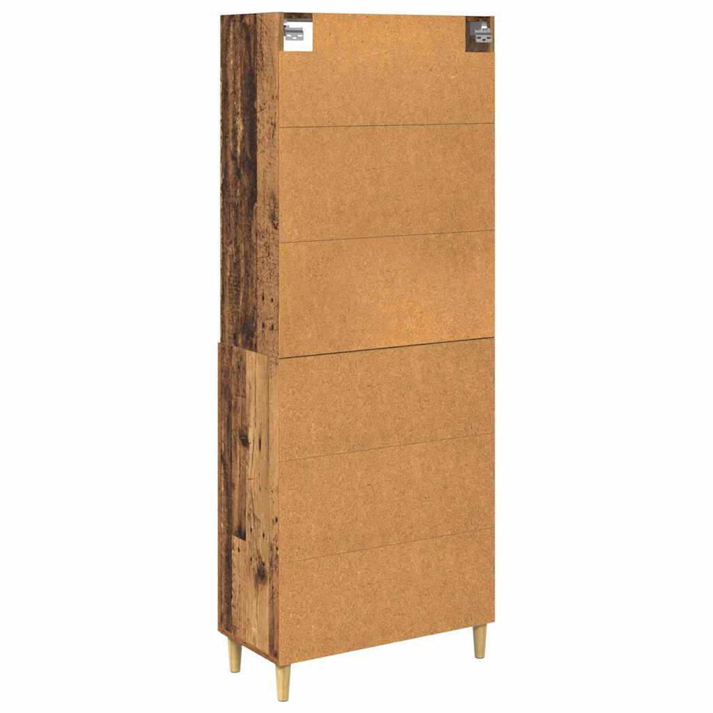 Highboard Altholz 69,5 x 32,5 x 180 cm Holzwerkstoff