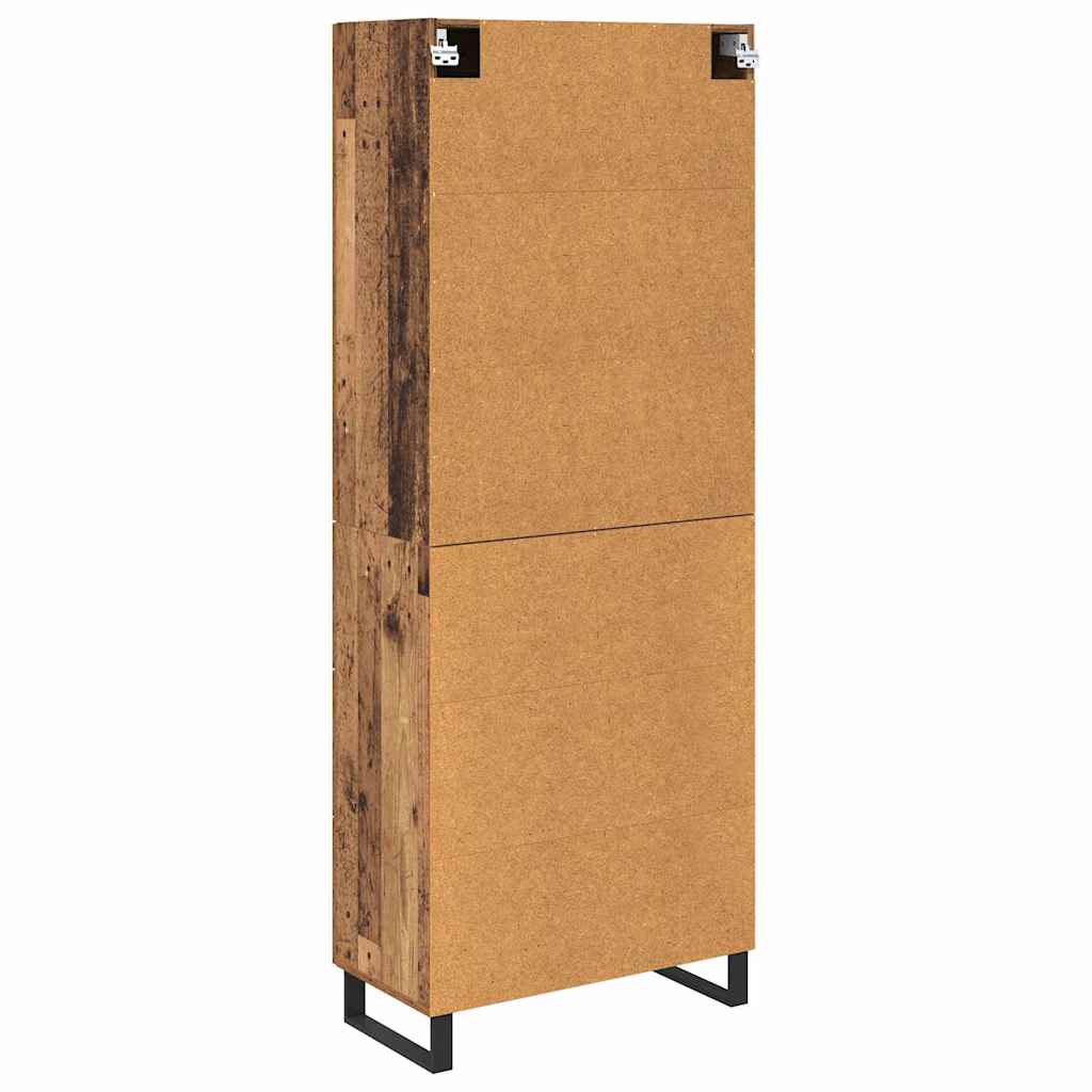 Highboard Altholz 69,5 x 34 x 180 cm Holzwerkstoff
