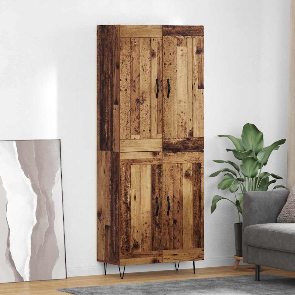 Highboard Altholz 69,5 x 34 x 180 cm Holzwerkstoff
