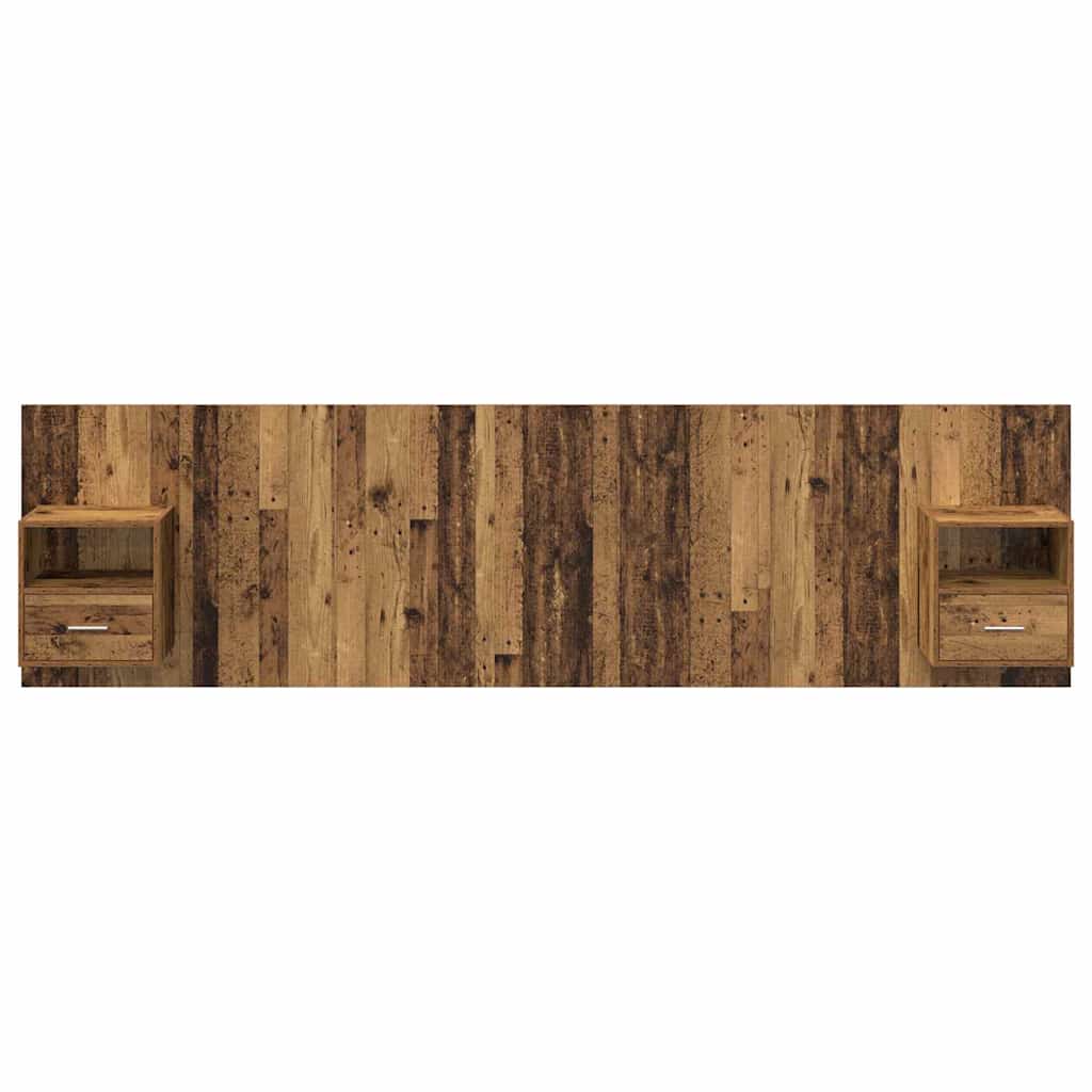 Kopfteil mit Schrank mit Schubladen 3 pcs Altholz Holzwerkstoff