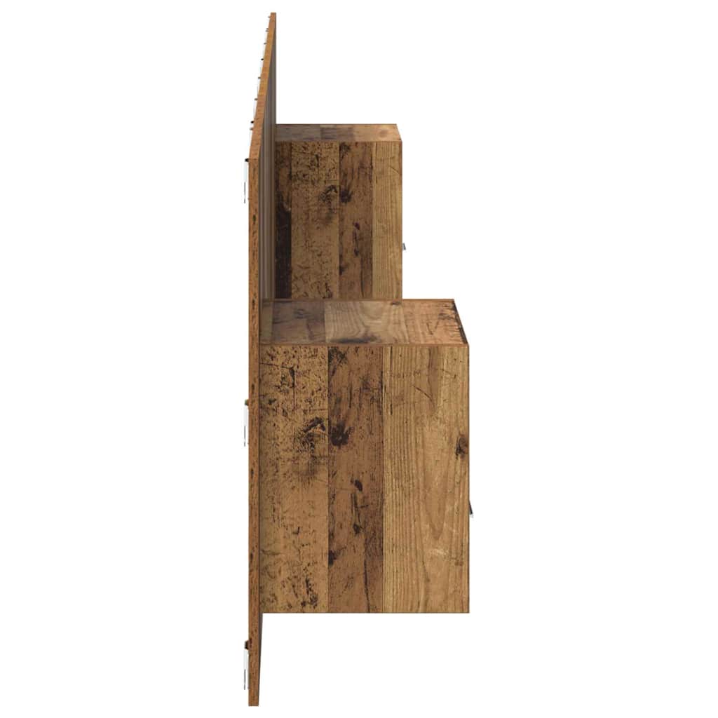 Kopfteil mit Schrank mit Schubladen 3 pcs Altholz Holzwerkstoff