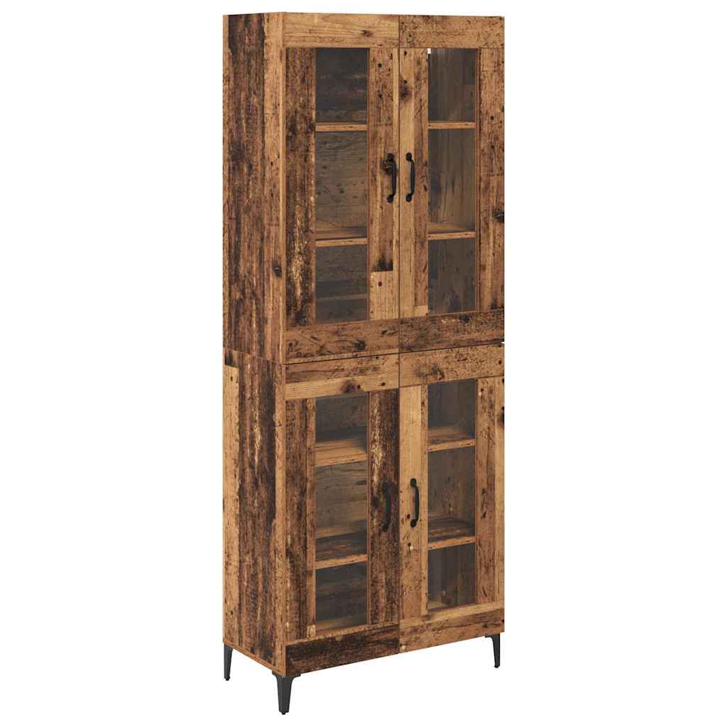 Highboard Wandmontiert Altholz 69,5 x 34 x 180 cm Holzwerkstoff