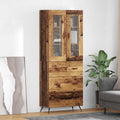 Highboard Schrank mit Regal 2 Stücke Altholz Holzwerkstoff