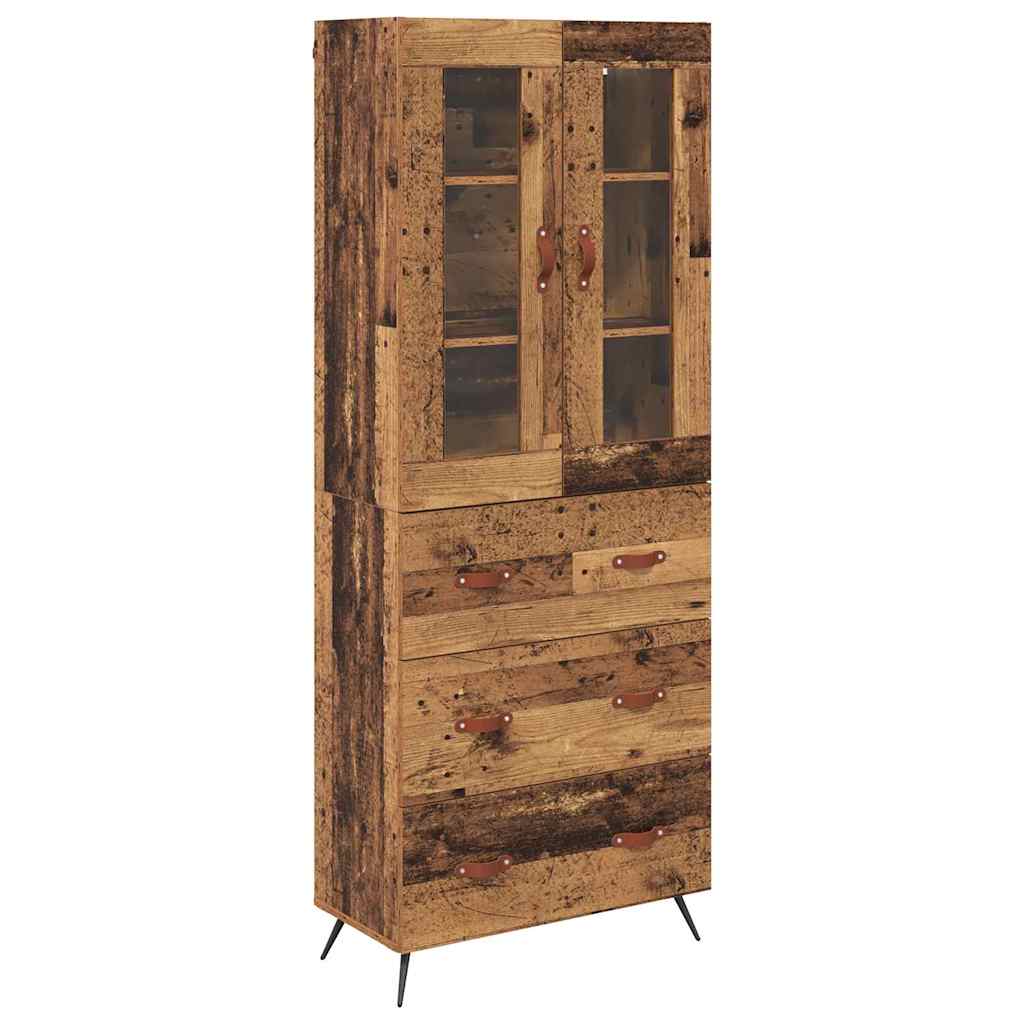 Highboard Schrank mit Regal 2 Stücke Altholz Holzwerkstoff
